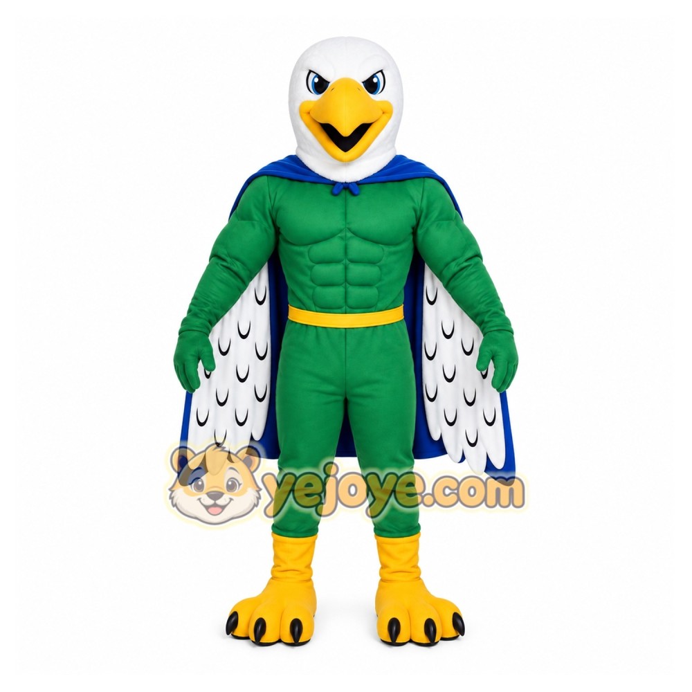 Green Eagle Mascot Costume with Custom Logo Green Eagle Mascot Costume with Custom Logo