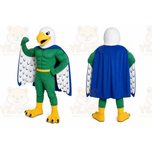 Green Eagle Mascot Costume with Custom Logo