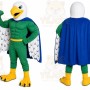 Green Eagle Mascot Costume with Custom Logo