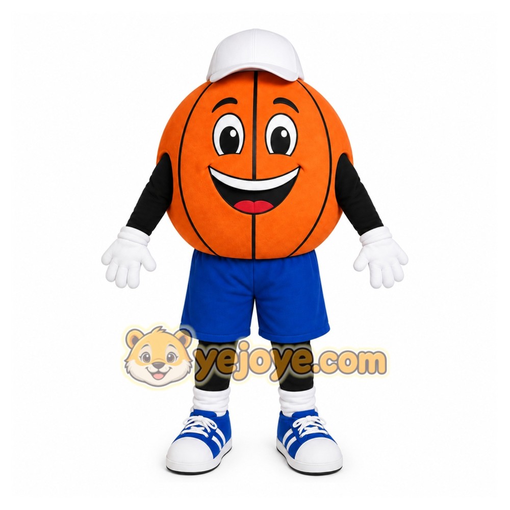 Orange Basketball Mascot Costume with Custom Logo Orange Basketball Mascot Costume with Custom Logo