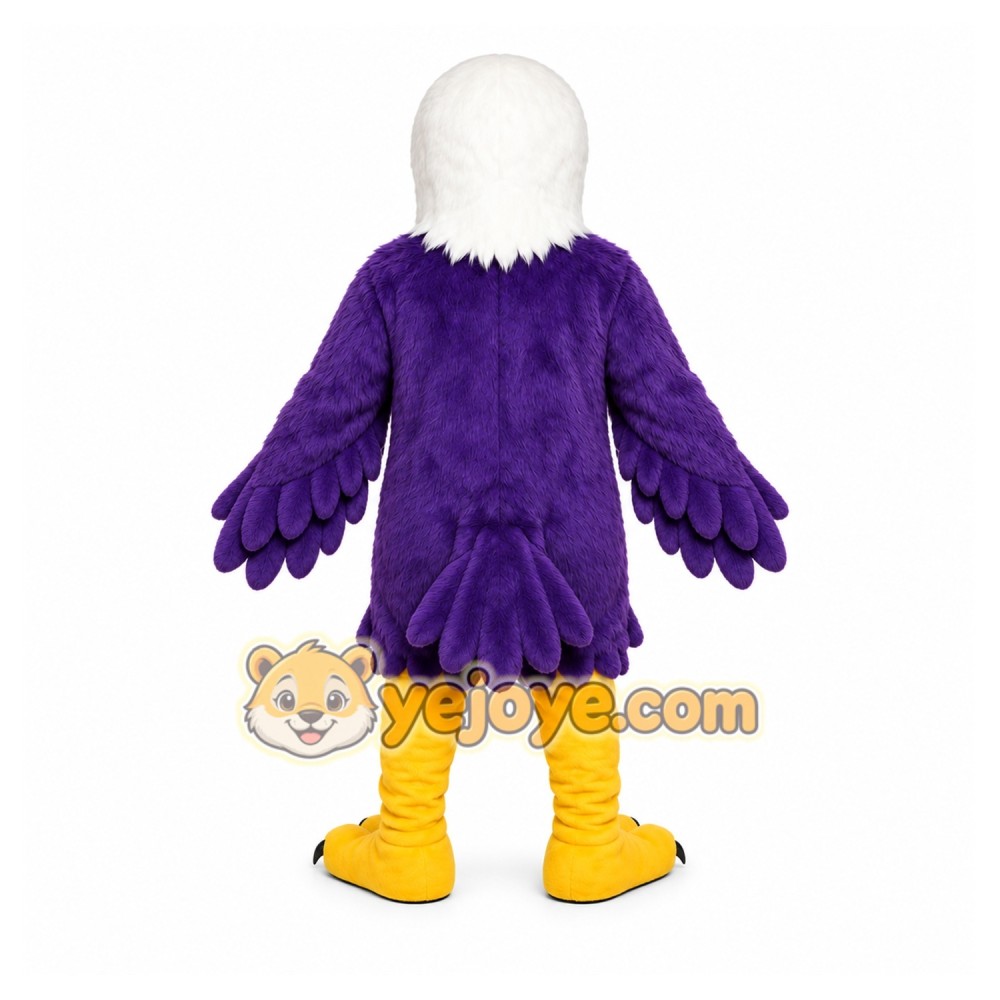 Purple Eagle Mascot Costume with Custom Logo