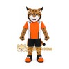 Orange Wildcat Mascot Costume with Custom Logo Orange Wildcat Mascot Costume with Custom Logo
