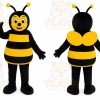 Black Bee Mascot Costume with Custom Logo
