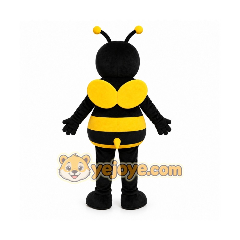Black Bee Mascot Costume with Custom Logo Black Bee Mascot Costume with Custom Logo