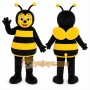 Black Bee Mascot Costume with Custom Logo