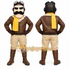 Brown Aviator Mascot Costume with Custom Logo Brown Aviator Mascot Costume with Custom Logo