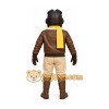 Brown Aviator Mascot Costume with Custom Logo Brown Aviator Mascot Costume with Custom Logo