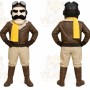 Brown Aviator Mascot Costume with Custom Logo