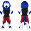 Blue Lion Mascot Costume with Custom Logo