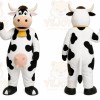White Cow Mascot Costume with Custom Logo