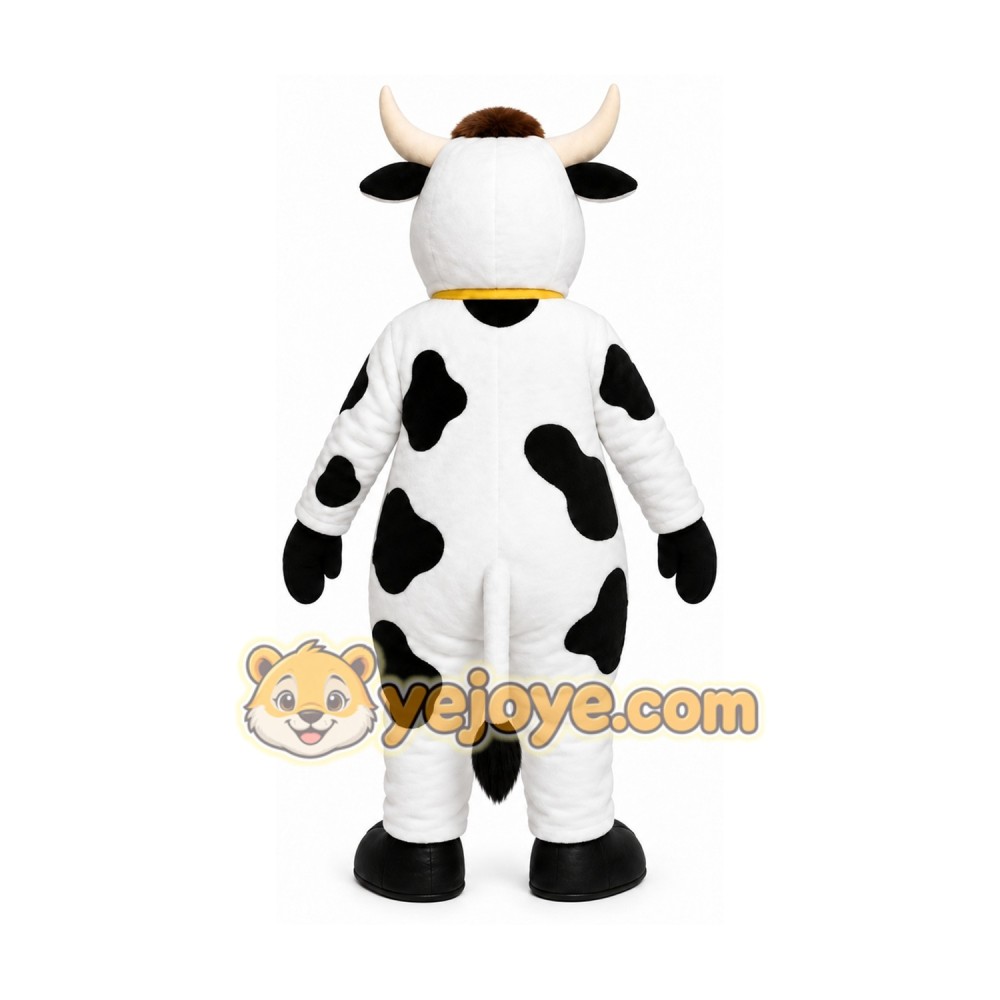 White Cow Mascot Costume with Custom Logo White Cow Mascot Costume with Custom Logo