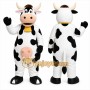 White Cow Mascot Costume with Custom Logo