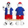 White Bear Mascot Costume with Custom Logo