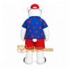 White Bear Mascot Costume with Custom Logo