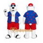 White Bear Mascot Costume with Custom Logo