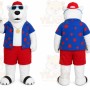 White Bear Mascot Costume with Custom Logo