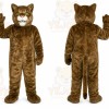 Brown Cougar Mascot Costume with Custom Logo