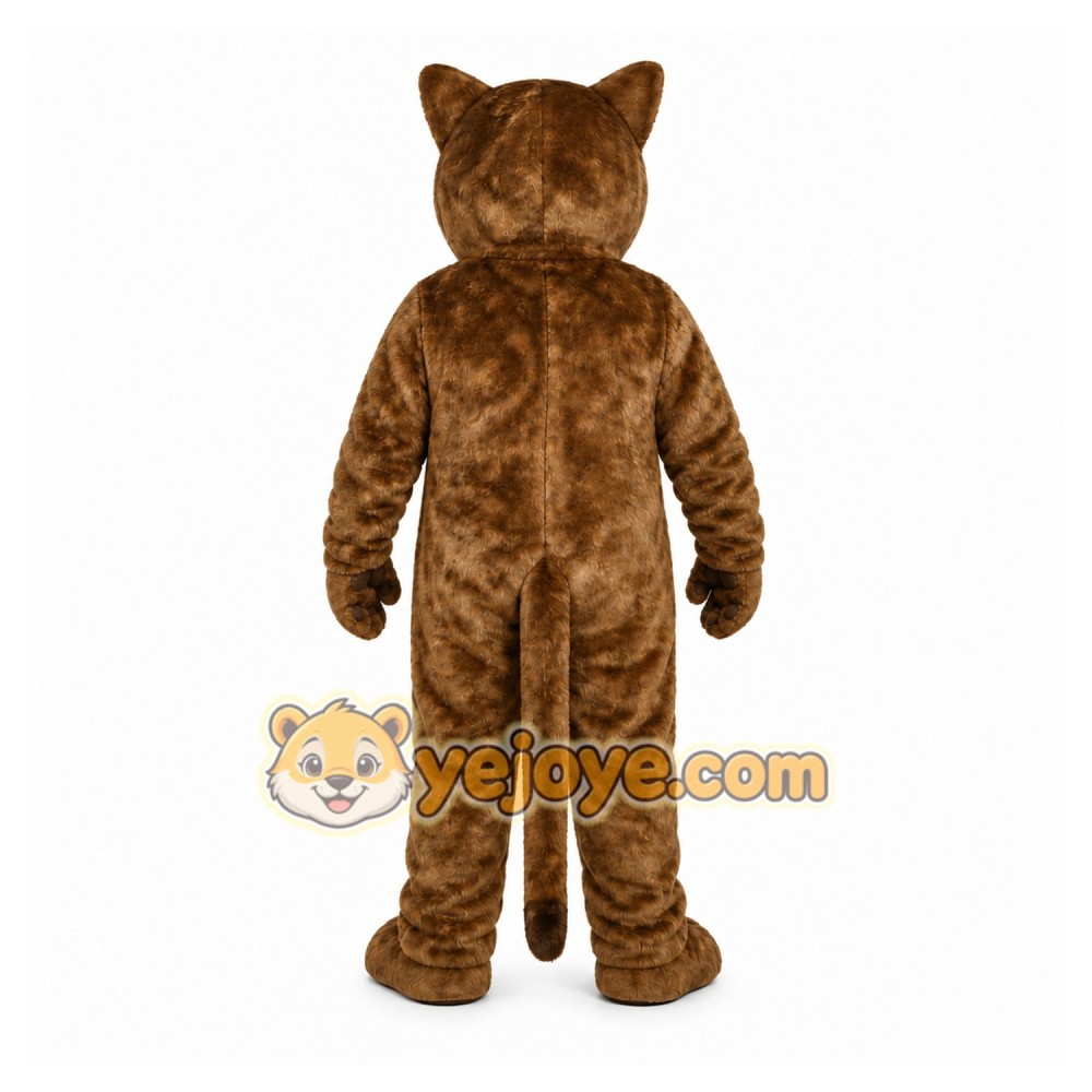 Brown Cougar Mascot Costume with Custom Logo Brown Cougar Mascot Costume with Custom Logo