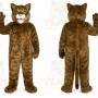 Brown Cougar Mascot Costume with Custom Logo