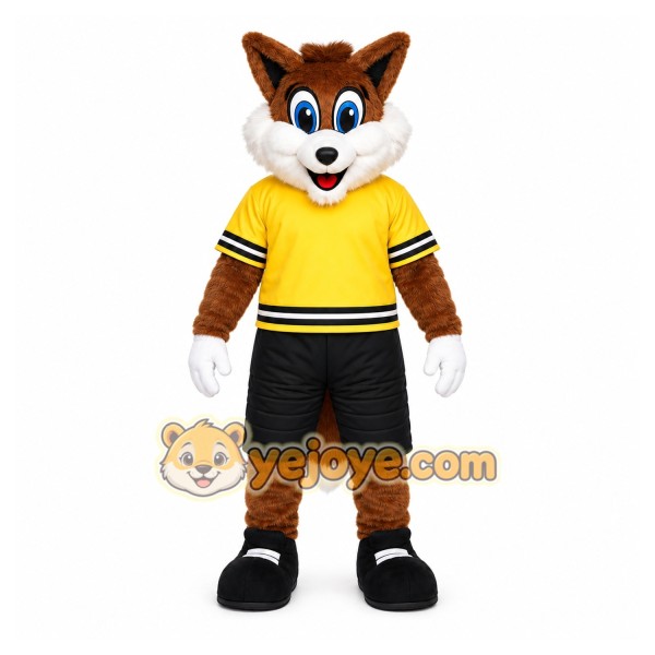 Brown Fox Mascot Costume with Custom Logo