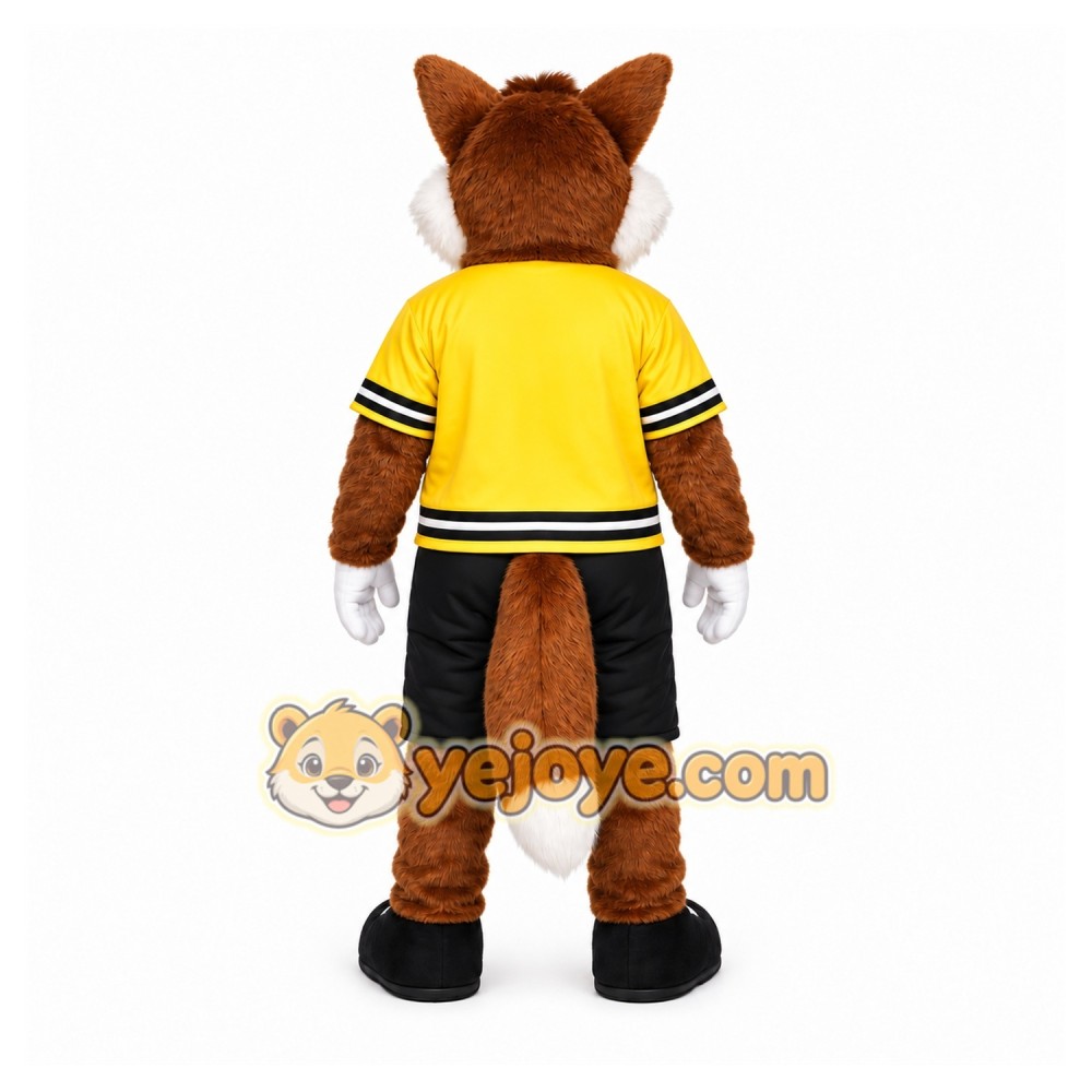 Brown Fox Mascot Costume with Custom Logo Brown Fox Mascot Costume with Custom Logo