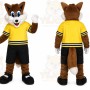 Brown Fox Mascot Costume with Custom Logo