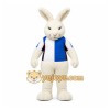 White Rabbit Mascot Costume with Custom Logo White Rabbit Mascot Costume with Custom Logo