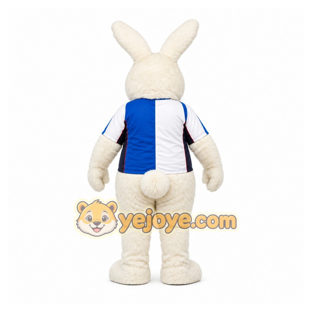White Rabbit Mascot Costume with Custom Logo White Rabbit Mascot Costume with Custom Logo