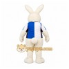 White Rabbit Mascot Costume with Custom Logo White Rabbit Mascot Costume with Custom Logo