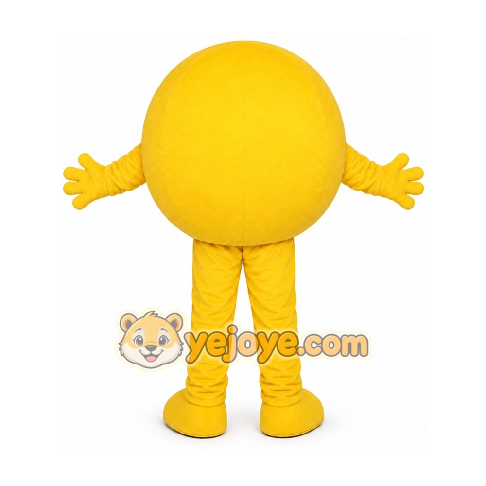 Yellow Smiley Mascot Costume with Custom Logo Yellow Smiley Mascot Costume with Custom Logo