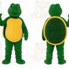 Green Turtle Mascot Costume with Custom Logo