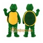 Green Turtle Mascot Costume with Custom Logo