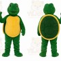 Green Turtle Mascot Costume with Custom Logo