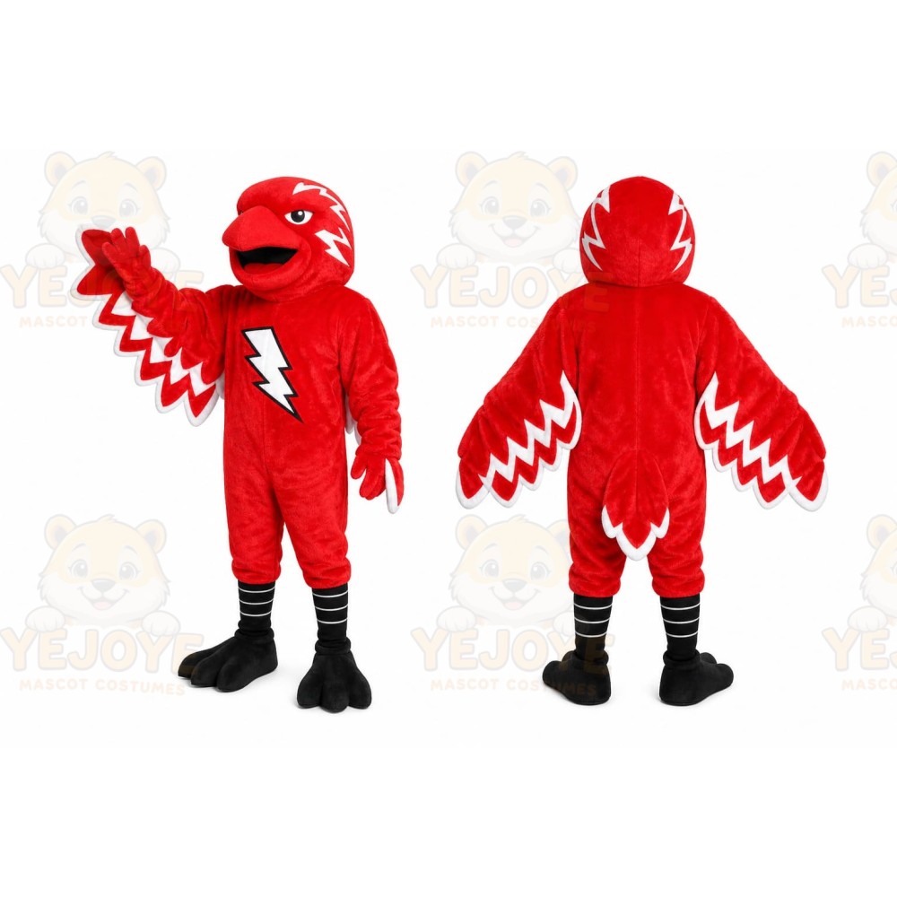 Red Bird Mascot Costume with Custom Logo