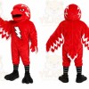 Red Bird Mascot Costume with Custom Logo