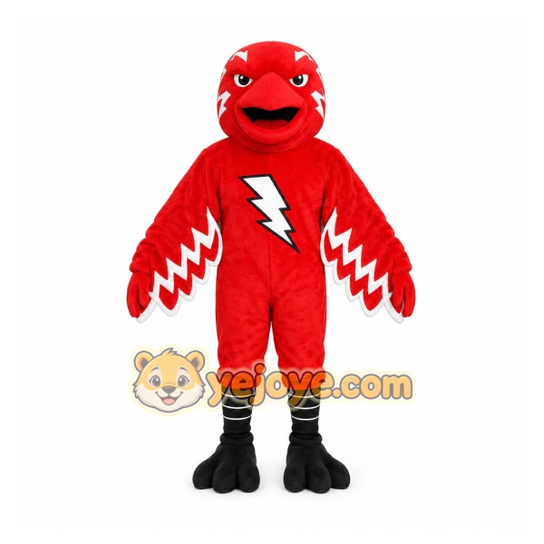 Red Bird Mascot Costume with Custom Logo