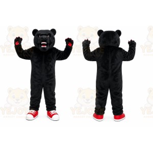 Black Bear Mascot Costume with Custom Logo