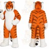 Orange Tiger Mascot Costume with Custom Logo