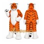 Orange Tiger Mascot Costume with Custom Logo