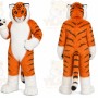 Orange Tiger Mascot Costume with Custom Logo