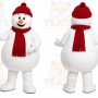 White Snowman Mascot Costume with Custom Logo