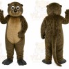 Brown Otter Mascot Costume with Custom Logo