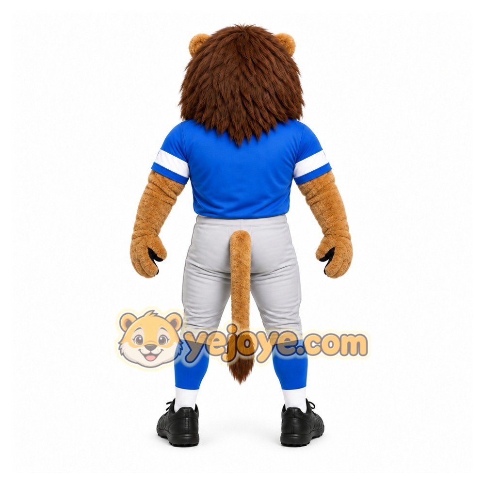 Blue Lion Mascot Costume with Custom Logo Blue Lion Mascot Costume with Custom Logo