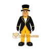 Black Gentleman Mascot Costume with Custom Logo Black Gentleman Mascot Costume with Custom Logo