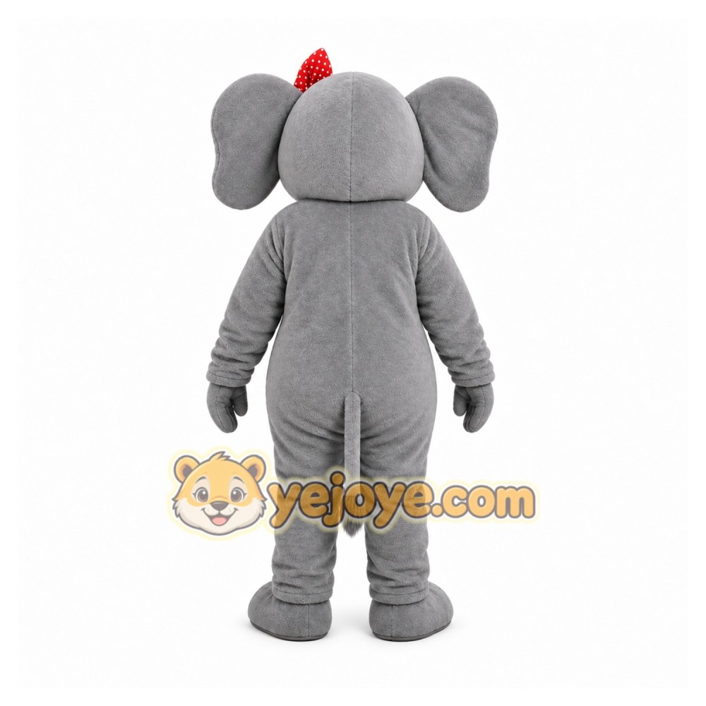 Gray Elephant Mascot Costume with Custom Logo Gray Elephant Mascot Costume with Custom Logo
