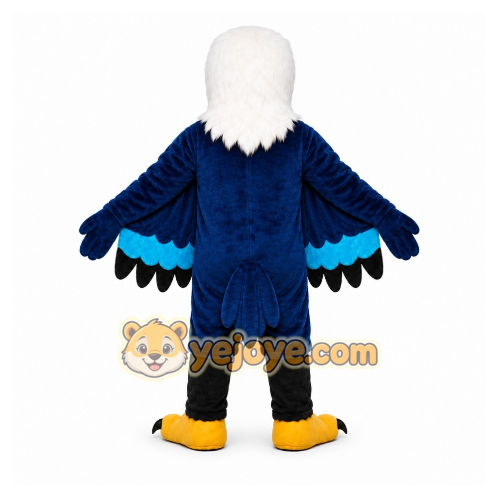 Blue Eagle Mascot Costume with Custom Logo Blue Eagle Mascot Costume with Custom Logo