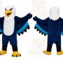Blue Eagle Mascot Costume with Custom Logo