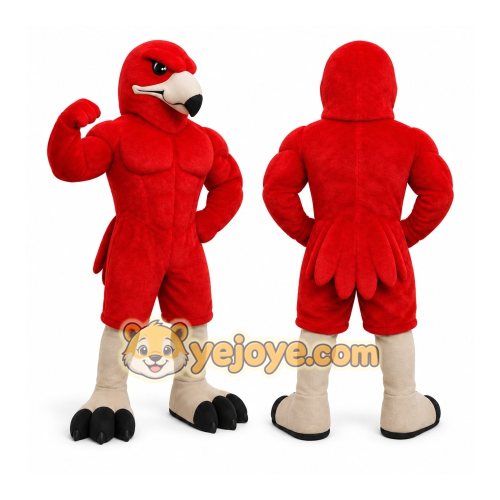 Red Bird Mascot Costume with Custom Logo