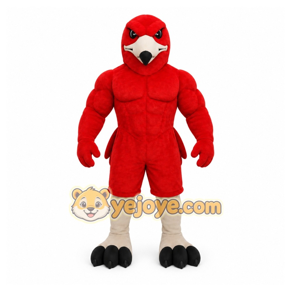 Red Bird Mascot Costume with Custom Logo