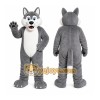 Gray Wolf Mascot Costume with Custom Logo Gray Wolf Mascot Costume with Custom Logo